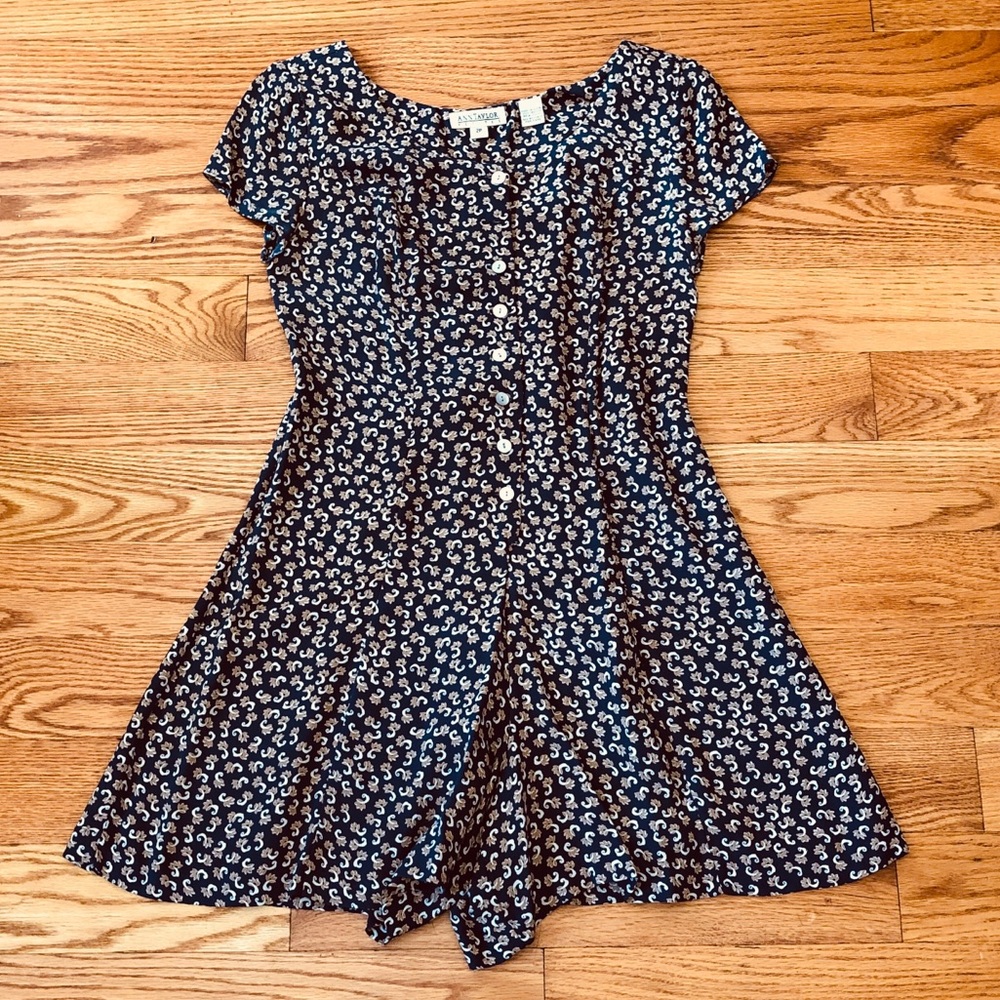 Cute Ann Taylor Short Navy Romper